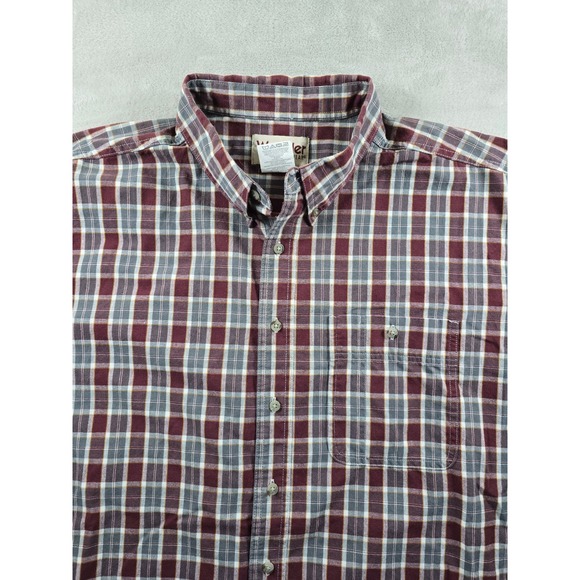 Wrangler Rugged Wear Shirt Mens 3XT Plaid Button Up Shirt Long Sleeve Pocket - Picture 1 of 7